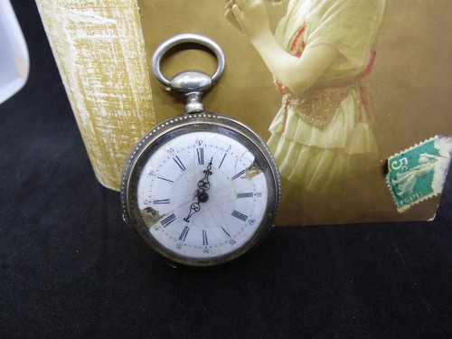 Montre gousset argent - 10, rubis